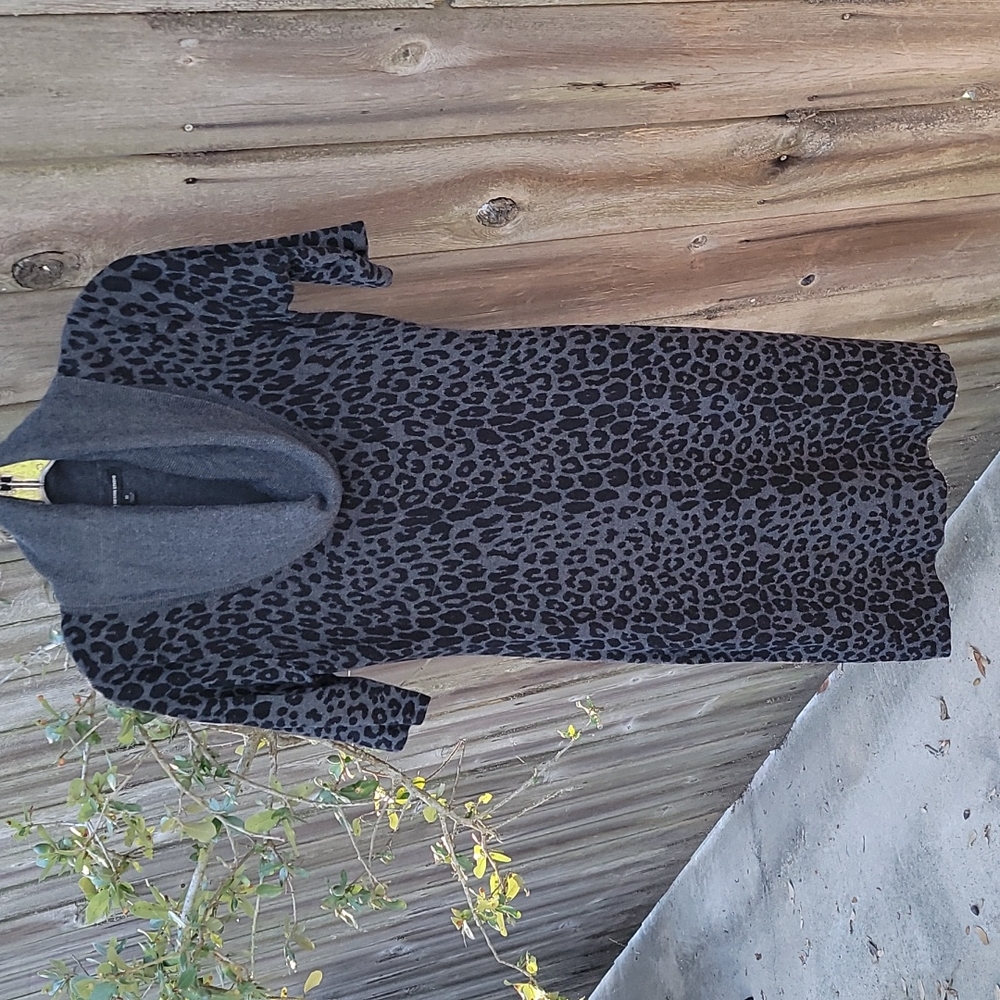 Express Grey & Black animal print Sweater Dress
